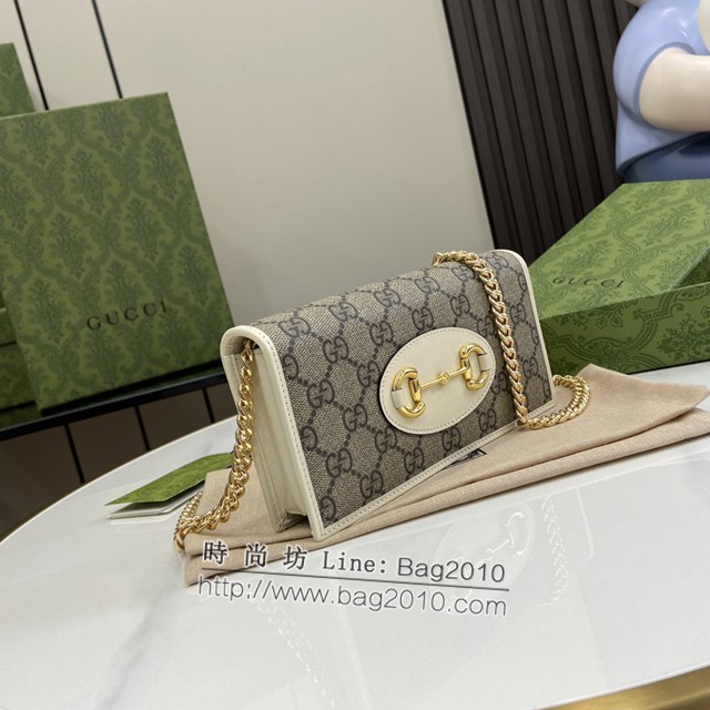 Gucci專櫃古馳最新款Horsebit 1955系列鏈條錢包 jh1975型號：621892